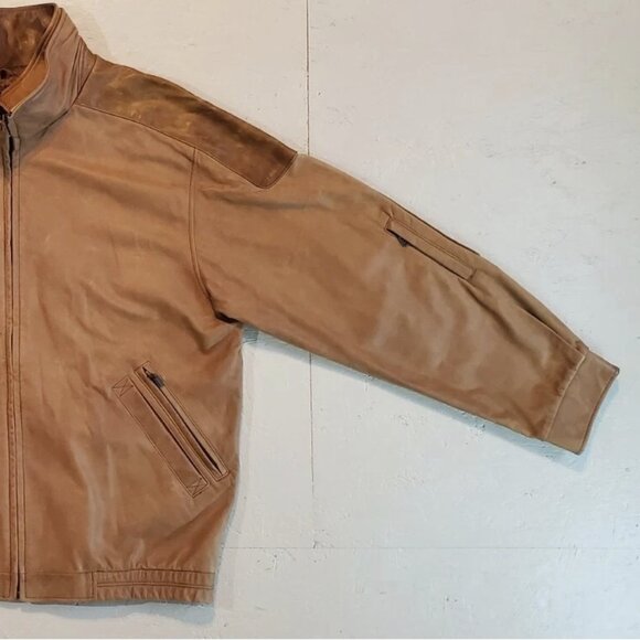 Vtg ORVIS Lone Pine Brown Leather Jacket | Made in USA | 42 - Picture 6 of 16